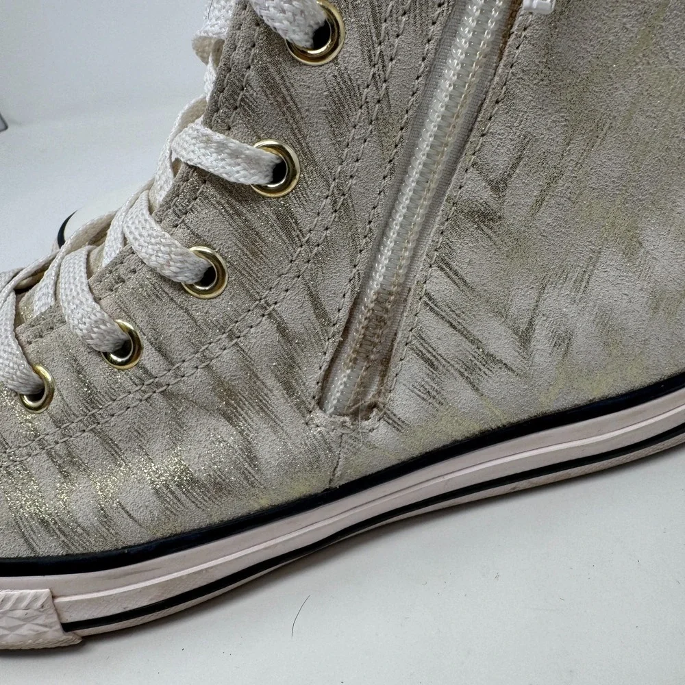 Converse Chuck Taylor Ctas Side Zipper Gold Brush Junior Girls Size 5